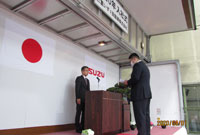 「トラック入社式」を挙行いたしました。(1)